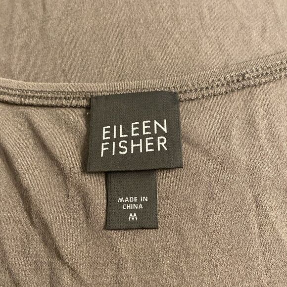 Eileen Fisher Gray 100% Silk Sleeveless Lightweight Blouse Size Medium - Picture 5 of 10